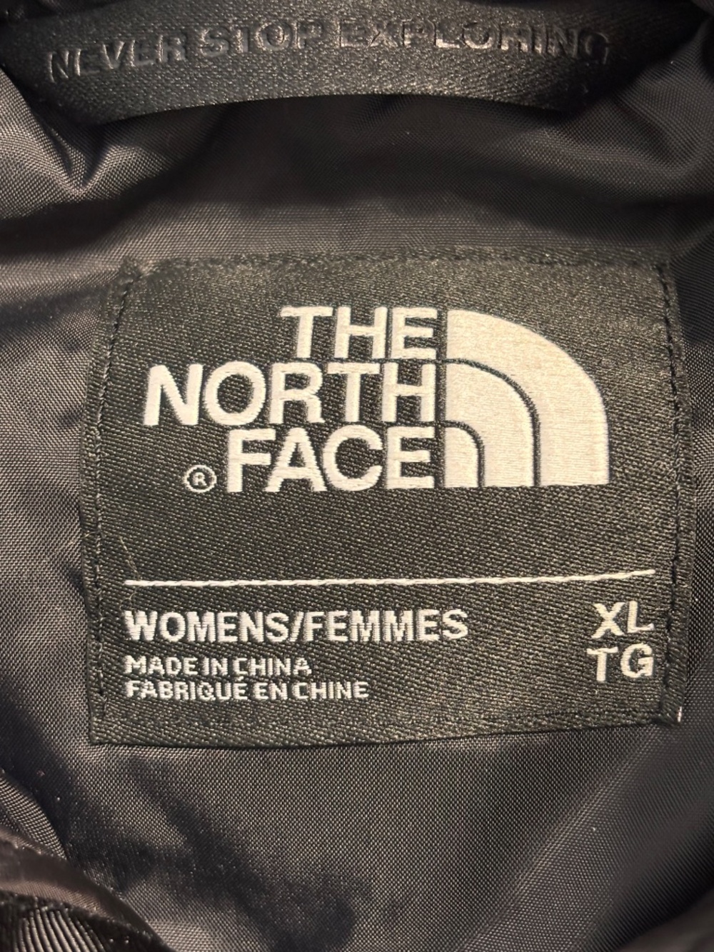 The North Face Gotham Women’s Black Down Hooded Puffer Coat Fur Trim XL - Picture 4 of 9